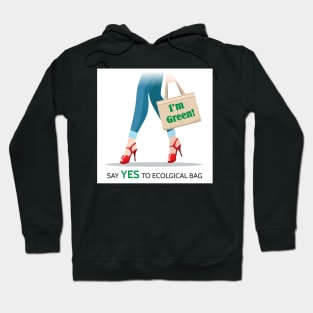 Woman Legs and Ecological Shopping Bag Hoodie